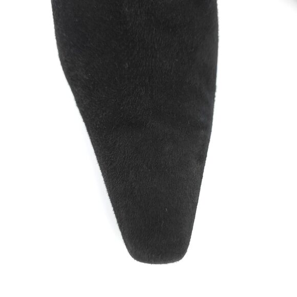 STUART WEITZMAN Knee High Boots Pointed Toe Black Suede Leather 90s Minimal Y2k - Picture 9 of 12